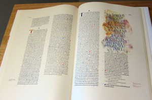 The Saint John's Bible, open to an illuminated page