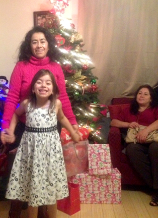 Paz celebrating Christmas 2014 with her youngest niece
