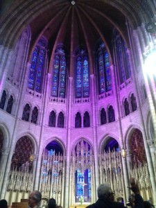Soaring arches of the Sanctuary of Riverside Church, New York City